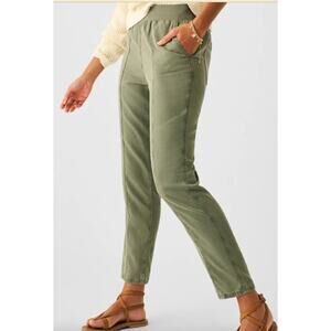 Faherty Arlie Women's XS Green Lyocell Linen Pants Capsule Everyday Simple